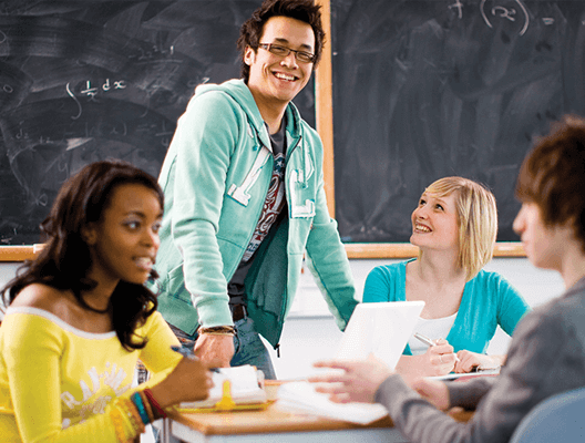 Students connected with Brother mobile education solutions in the classroom