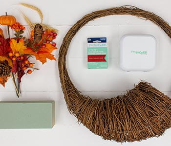 Ptouch Embellish and materials for making cornucopia centerpiece