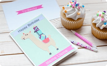 Llama birthday card