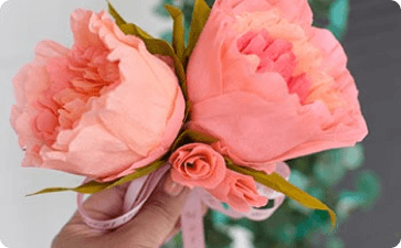 Roses tied with decorative ribbon