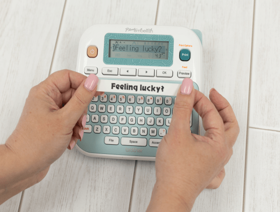 Step 3: Person  creating a label using P-touch Embellish