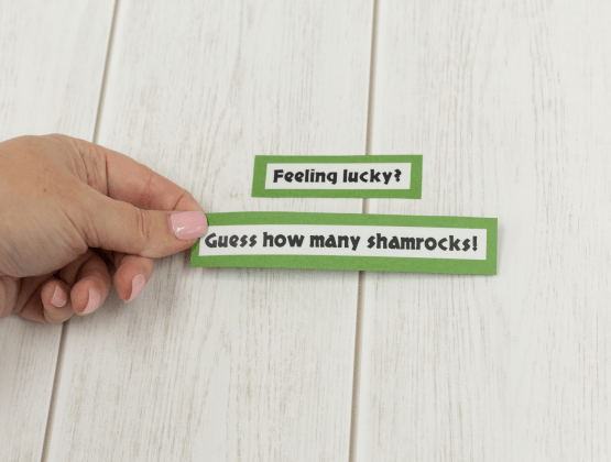 Step 4: Person putting P-touch Embellish labels on green background