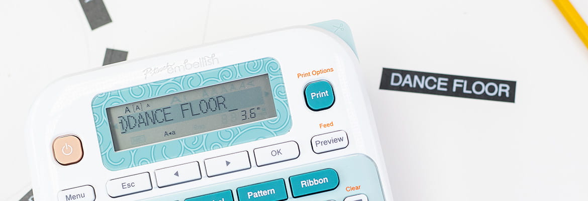 P-touch Embellish printing a label