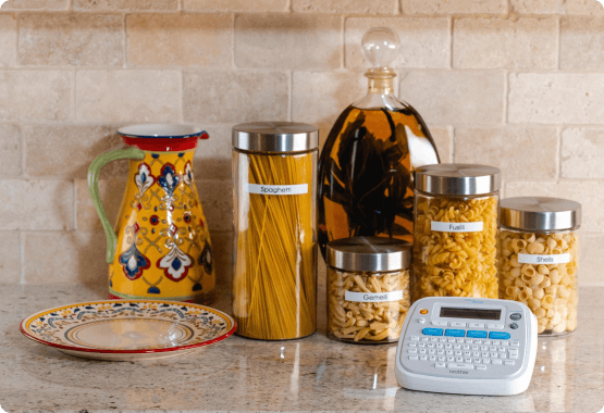 Organized pasta jars