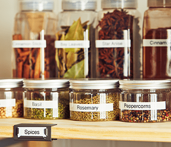 Labeled pantry jars