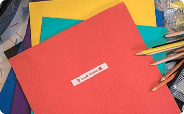 School folder and pencils