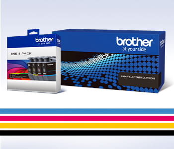 Brother Ink and Toner Next to each other