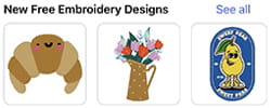 Free Embroidery Designs for Artspira, screenshot of the mobile application