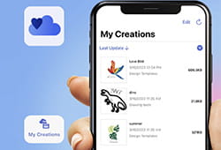 Picture of a phone with the app Artspira open, the mobile application that works perfectly for Skitch