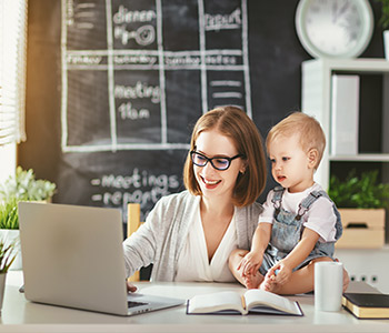 working at home with kids