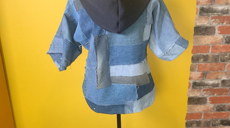 How to sew a patchwork denim hoodie