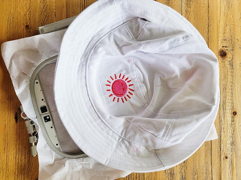 How to embroider a bucket hat tutorial