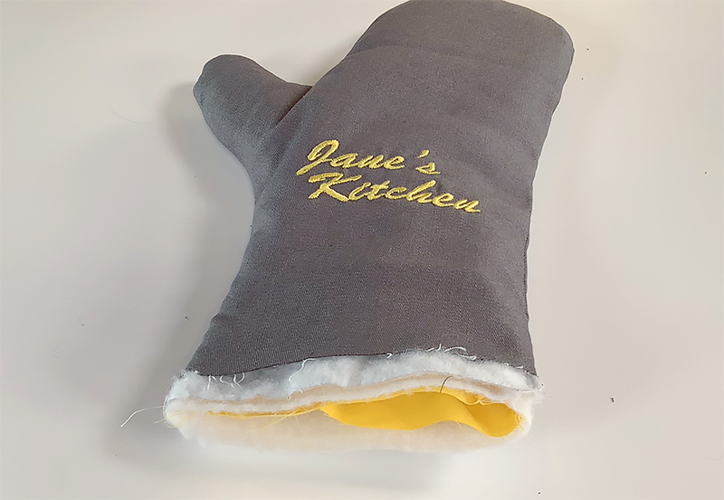 DIY Embroidery Custom Embroidered Oven Mitt