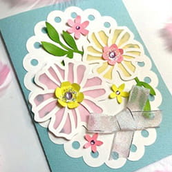 Paper card with flower designs