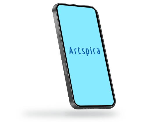 Mobile phone with Artspira App onscreen