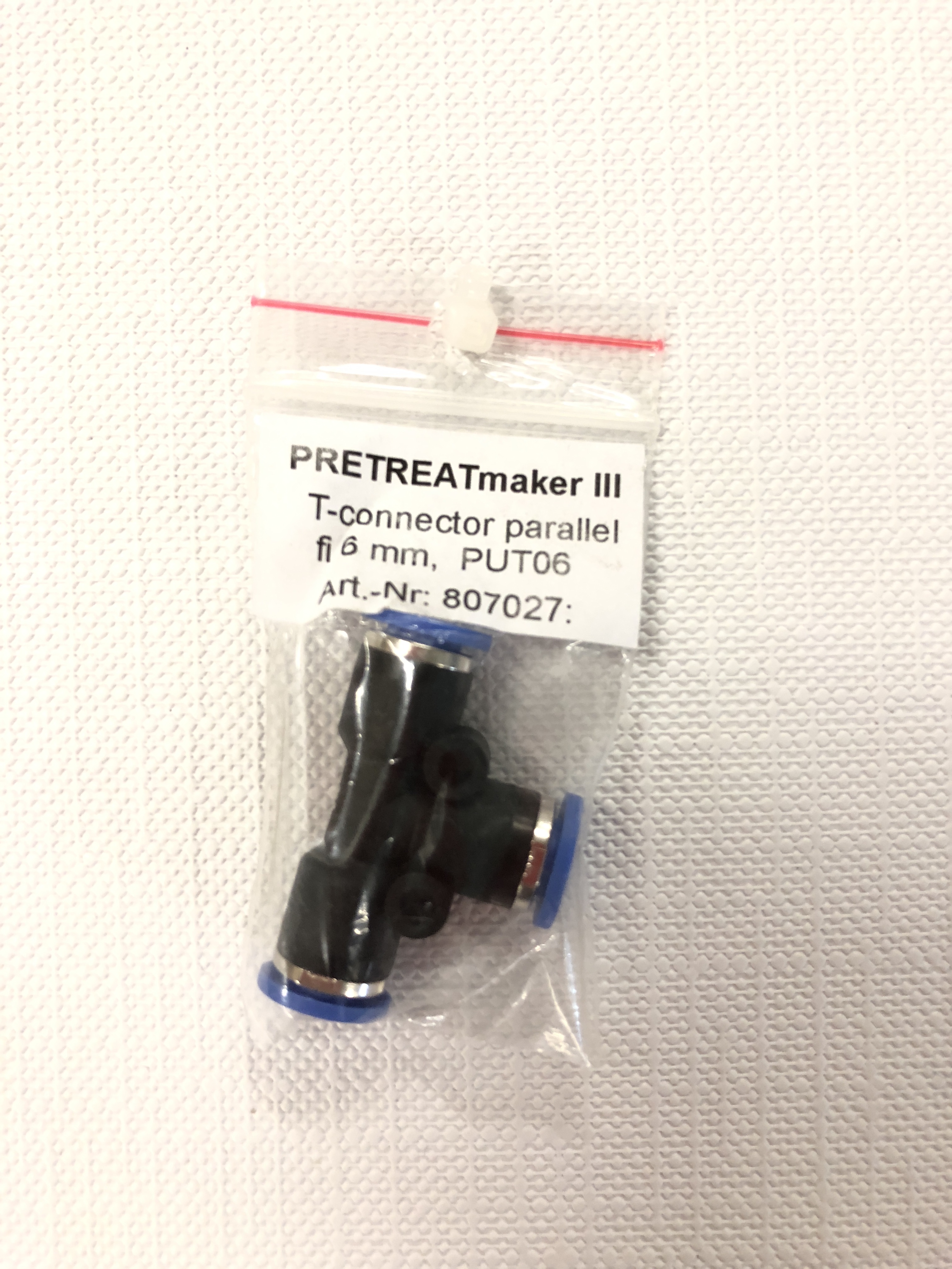 T-Connector Parallel (Only Tube) PUT06 6mm - Pretreat Maker III/IV/V