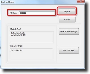 brother printer pin code