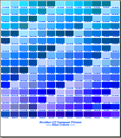 Brother Gt Garment Printer Color Chart