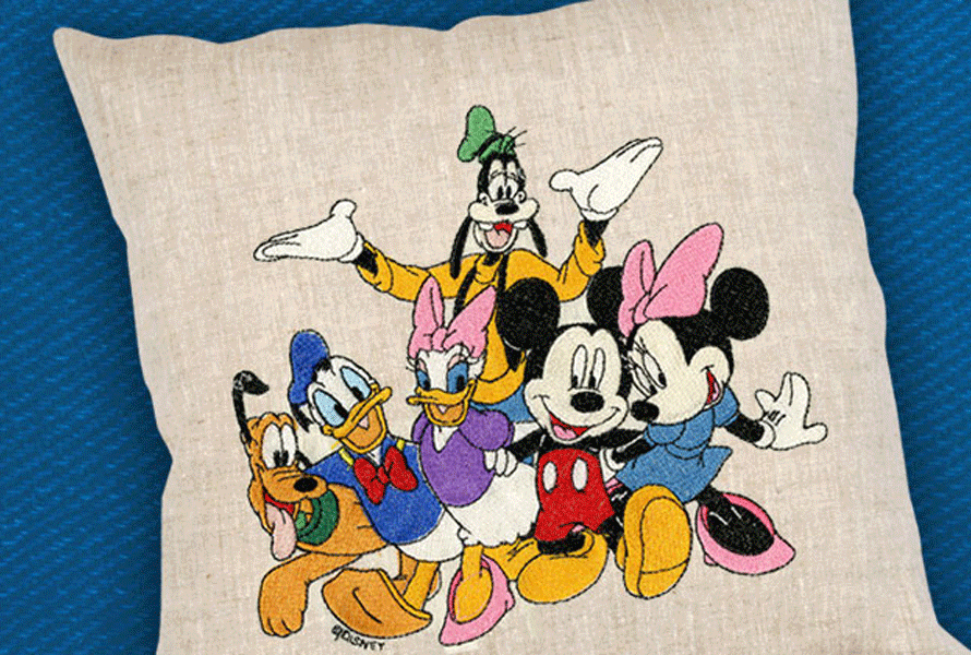 Your whole family will love Disney classic characters embroidered on pillows and more