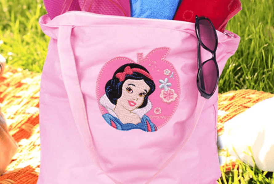 Disney Snow White embroidery on tote bag