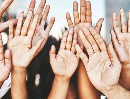 Raised hands