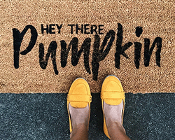 Hey There Pumpkin welcome mat made with Scan N Cut