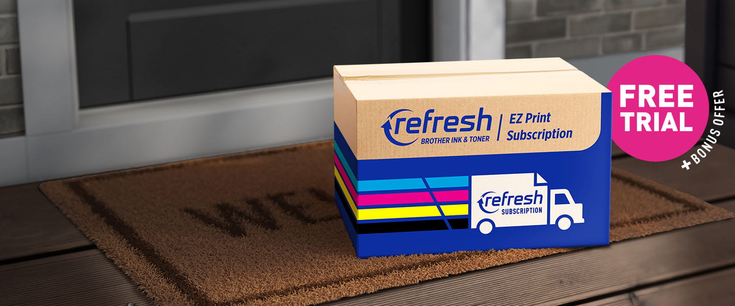Refresh carton on doorstep with free trial starburst