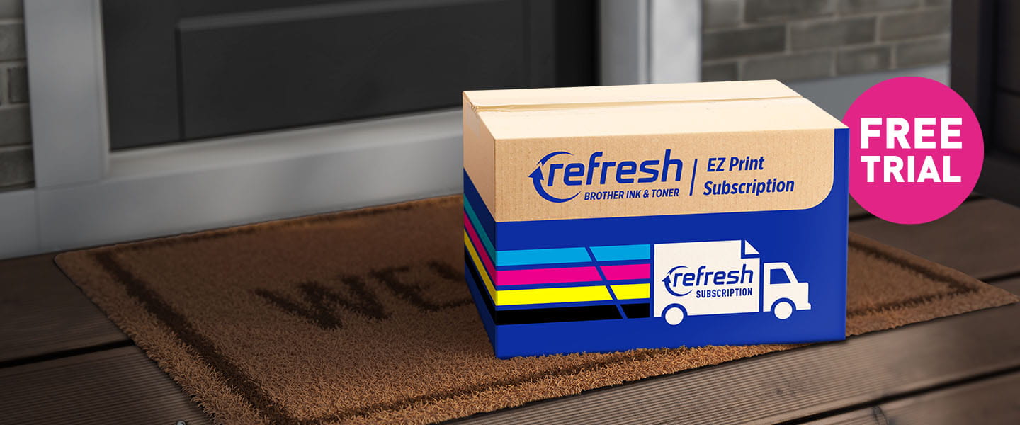 Refresh Carton on doorstep with free trial starburst