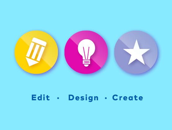 Edit, Design and Create icons