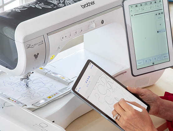 Person using tablet with Artspira app and XP3 on background