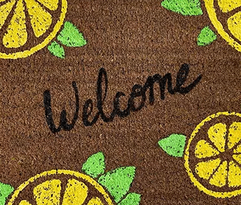 Welcome mat with lemon design created with ScanNCut