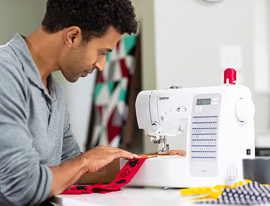 Man sewing with CP100X