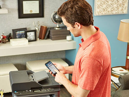 Man using mobile printing