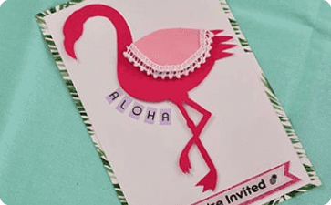 Flamingo party card