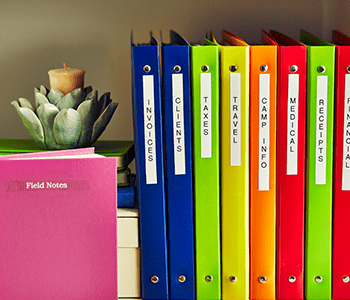 Labeled file folders