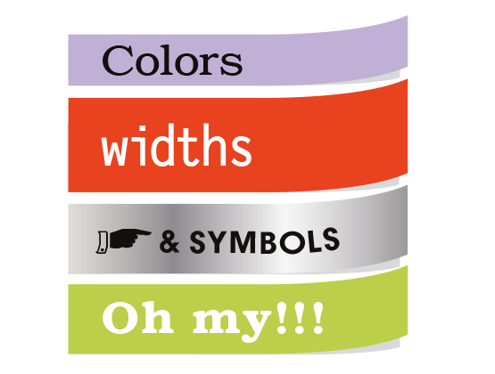 Assorted colored and specialty tapes