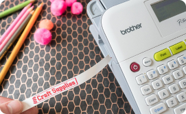 Label tape with craft supplies text