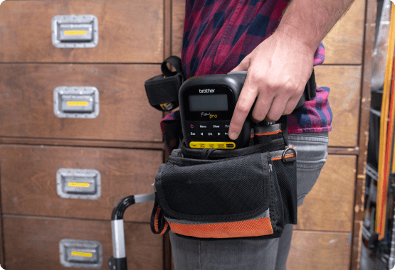 P-touch Pro in a work belt
