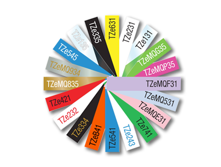 Circle composed of a variety of P-touch label tape strips
