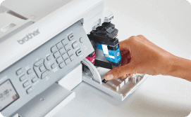 Ink cartridges loaded into printer