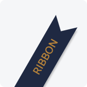 Satin ribbon with gold text on navy blue ribbon